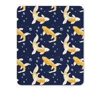 Yellow Japanese Fish Gaming Mousepad Anti-Slip Rubber Base