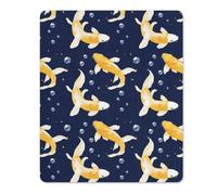 Yellow Japanese Fish Gaming Mousepad Anti-Slip Rubber Base