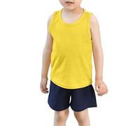 Yellow Kis Girls Summer Sleeveless Tank Top Pure Casual Basic Tee for Toddlers Kids Comfortable Breathable Soft Stretch (Yellow-a, 4-5 Years)