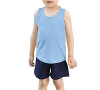 Yellow Kis Girls Summer Sleeveless Tank Top Pure Casual Basic Tee for Toddlers Kids Comfortable Breathable Soft Stretch (Light Blue-a, 2-3 Years)