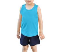 Yellow Kis Girls Summer Sleeveless Tank Top Pure Casual Basic Tee for Toddlers Kids Comfortable Breathable Soft Stretch (Sky Blue-a, 5-6 Years)