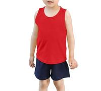 Yellow Kis Girls Summer Sleeveless Tank Top Pure Casual Basic Tee for Toddlers Kids Comfortable Breathable Soft Stretch (Red-a, 4-5 Years)