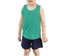 Yellow Kis Girls Summer Sleeveless Tank Top Pure Casual Basic Tee for Toddlers Kids Comfortable Breathable Soft Stretch (Green-a, 3-4 Years)