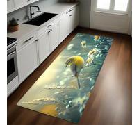 Yellow Kitchen Rug 60 x 180 cm Birds among the flowers Non-Slip, Anti-Fatigue Mat, Washable Kitchen Floor Runner for Home, Office Entryway Lounge Bedroom