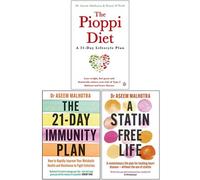 Yellow Kite Dr Aseem Malhotra Collection 3 Books Set (The Pioppi Diet, The 21-Day Immunity Plan, A Statin-Free Life)