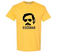 (Yellow, L) Pablo Escobar Narcos Cocaine Drug Colombia Retro Art Men T Shirt Tee Top