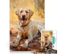 Yellow Lab Jigsaw for Teenagers1000 Pieces Mental Boost Game Burr Free Clean Cut Pieces Easy to Learn Family Enjoyment (50x75cm)