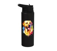 Yellow Lab Labrador Retriever Dog Artwork Stainless Steel Insulated Water Bottle
