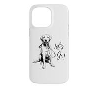 Yellow Lab “Let’s Go!” Design - Happy Yellow Lab Design Case for iPhone 14 Pro Max