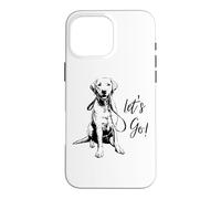 Yellow Lab “Let’s Go!” Design - Happy Yellow Lab Design Case for iPhone 16 Pro Max