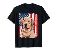Yellow Lab with The American Flag T-Shirt