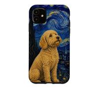 Yellow Labradoodle Dog Van Gogh Starry Night Case for iPhone 11