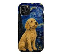 Yellow Labradoodle Dog Van Gogh Starry Night Case for iPhone 11 Pro