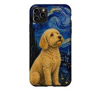 Yellow Labradoodle Dog Van Gogh Starry Night Case for iPhone 11 Pro Max