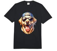 Yellow Labrador Dog with Sunglasses and Backwards Hat Comfort Colors Adult Heavyweight T-Shirt