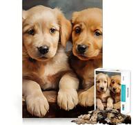Yellow Labrador Puppies 1000 Piece Jigsaws for Adults Brain Sharp Game Smooth Burr Free Surface Fascinating Hobby for Idle Moments (38x52cm)
