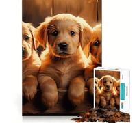 Yellow Labrador Puppies Jigsaw for Adults 1000 Pieces Think Skill Game High Precision Die Cut Entertaining Challenge for Spare Time (50x75cm)