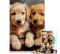 Yellow Labrador Puppies Jigsaw Puzzle 1000 Piece Focus Boost Fun Advanced Laser Cutting Tech Travel-friendly Brain Game Gift (50x75cm)
