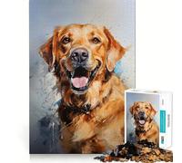 Yellow Labrador Retriever 1000 Piece Teenager Puzzles Cognitive Boost Fun Tight Lock No Loose Pieces Engaging Way to Pass Free Hours (50x75cm)