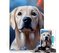 Yellow Labrador Retriever 1000 Pieces Puzzles for Adults Mind Exercise Play Precision Cut Smooth Edges Relaxing Indoor Group Activity (50x75cm)