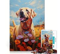 Yellow Labrador Retriever Adult Jigsaw1000 Pieces Cognitive Train Game Tight Interlock No Gaps Calming Mental Break Activity (50x75cm)