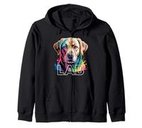 Yellow Labrador Retriever Colorful Lab Dog Lover Zip Hoodie