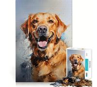 Yellow Labrador Retriever Jigsaw for Adults 1000 Pieces Think Skill Game High Precision Die Cut Entertaining Challenge for Spare Time (38x52cm)