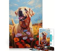 Yellow Labrador Retriever Jigsaw Puzzle 1000 Piece Focus Boost Fun Advanced Laser Cutting Tech Travel-friendly Brain Game Gift (38x26cm)