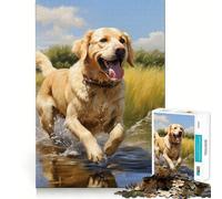 Yellow Labrador Retriever Jigsaw Puzzle1000 Pieces Brain Boosting Play Zero Gap Cozy Indoor Entertainment for All (50x75cm)