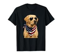 Yellow Labrador Retriever Patriotic USA Dog Lover Value Graphic T-Shirt
