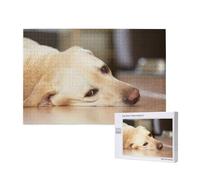 Yellow Labrador Retriever Print,1000 Pieces Wooden Jigsaw Family Game Jigsaw Puzzles for Adults Teens Home Decor