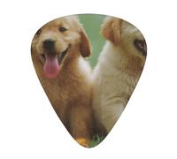 Yellow Labrador Retriever Puppies,12 Pcs Guitar Pick,3 Different Thickness Plectrums for Acoustic Guitar Bass Ukulele (0.46mm 0.96mm 0.71mm)