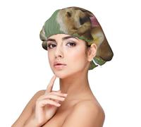 Yellow Labrador Retriever Puppies,Adult's Satin Sleeping Cap - Women's Elastic Sleep Bonnet, Adjustable Overnight Hair Cover