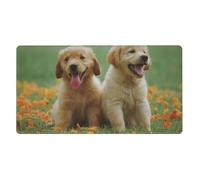 Yellow Labrador Retriever Puppies,Mouse Pad Large Desk Pad Computer Keyboard Mouse Mat with Non Slip Rubber Base 40 x 70 cm