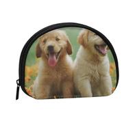 Yellow Labrador Retriever Puppies, Women's Storage Bag Shell Makeup Bag Small Coin Purse Shell Change Pouch