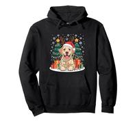Yellow Labrador Retriever Xmas Lights Dog Santa hat Pajama Pullover Hoodie
