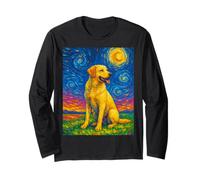 Yellow Labrador Starry Night Inspired Enthusiast Labrador Long Sleeve T-Shirt