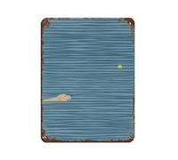 Yellow Labrador Swimming Tin Sign Vintage Metal Pub Club Cafe Bar Home Wall Art Decoration Poster Retro 12x16inch(30x40cm)