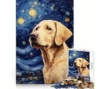 Yellow Labrador Van Gogh Jigsaw for Teenagers1000 Pieces Mental Sharpness Calm Leisure Precise Fit (50x75cm)