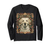 Yellow Labrador Vintage William Morris Style Long Sleeve T-Shirt