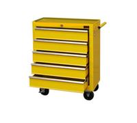 (Yellow) Large 5 Drawer Rollcab Garage Professional Tool Chest Box With US Ball Bearing Slides Drawers