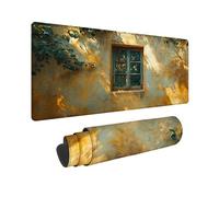 Yellow Large Mouse Mat 1000 x 500 x 3MM Gaming Mouse Pad, Japanese Mousepad Extended for Men, Office Accessories with Anti-Slip Rubber Base and Double Stitched Edge, Mousemat for Laptop, Gifts -TL7063