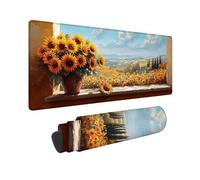 Yellow Large Mouse Mat 1000 x 500 x 3MM Gaming Mouse Pad, Sunflower Mousepad Extended for Men, Office Accessories with Anti-Slip Rubber Base and Double Stitched Edge, Mousemat for Laptop -TL948J