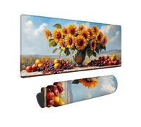 Yellow Large Mouse Mat 1000 x 500 x 3MM Gaming Mouse Pad, Sunflower Mousepad Extended for Men, Office Accessories with Anti-Slip Rubber Base and Double Stitched Edge, Mousemat for Laptop -TL84G7