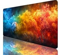 Yellow Large Mouse Mat 1000x500x3mm, Football Gaming Mouse Pad, Extended Desk Mat with Stitched Edges, Waterproof Mousepad Improved Precision and Speed for Gaming Accessories and Gifts for Men C-9686