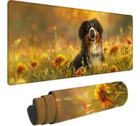 Yellow Large Mouse Mat 800x300x3 mm, Extended Gaming Mouse Pad Dog Desk Mat With Stitched Edges, Adults Mousepad Non Slip Rubber Base, Waterproof Soft Cloth Desk Pad for Home Office Decor, Gifts V-9