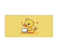 Yellow Large Mouse Mat,Duck XXL Mouse Pad 20x10 inch Stitched Edges,Gaming Mouse Pad with Anti-Slip Rubber Base,Soft Smooth Surface to Improve Precision and Speed for PC,Laptop in office work-LG864