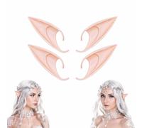 Yellow Latex Elf Ears 12cm 10cm Dark Skin Tone Cosplay 2 Pairs 2 pairs elf ears,12cm elven prosthetics,10cm pointed goblin ears,yellow cosplay accessories,dark skin costume props