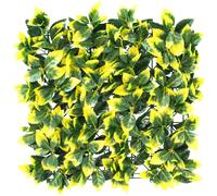 Yellow Leaf Artificial Hedge Outdoor Patio Panel - Green / 4