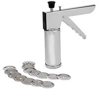 Yellow Leaf Products Stainless Steel Kitchen Press with 15 Different Types of Jalies, मखनी मुरुक्कू Maker/Bhujiya Maker/Noodles/Murukku/Cookies/chakli/Namkeen/Sev Maker (Steel, Stainless Steel)